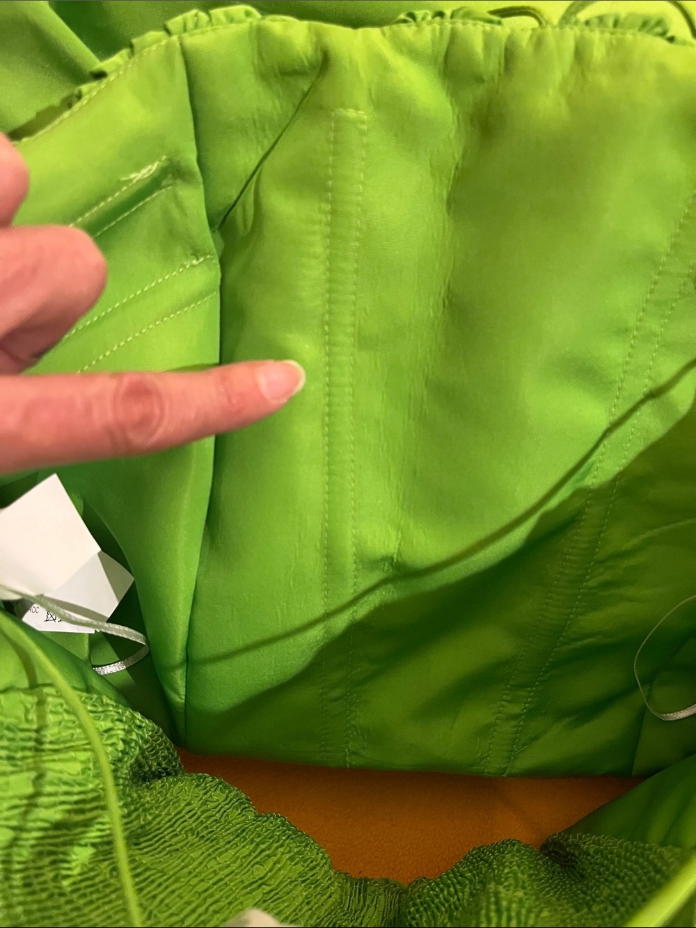 ZARA Limited Edition 2-piece set strapless bubble top, draped mini skirt Green S - Picture 8 of 13